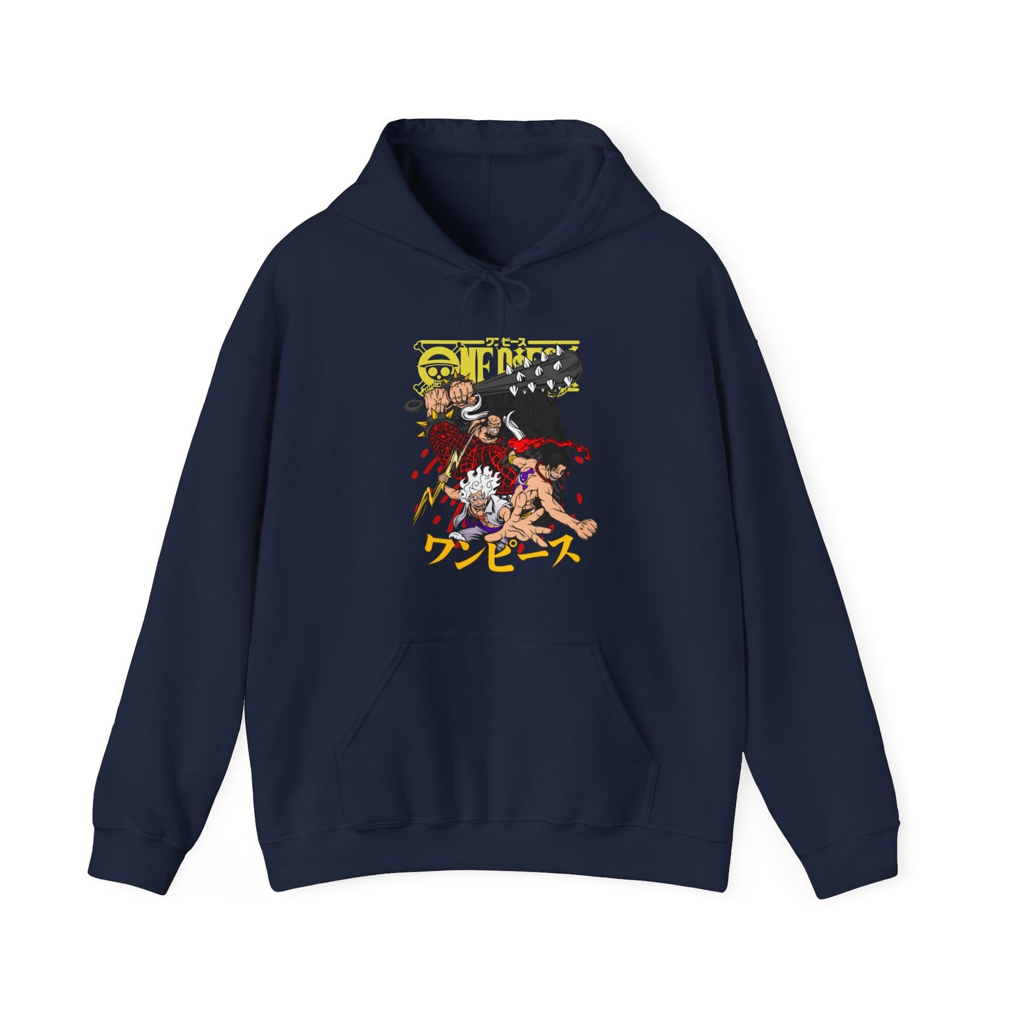 Kaido, Luffy & Ace Hoodie – 100% Cotton One Piece Anime Pullover for True Fans