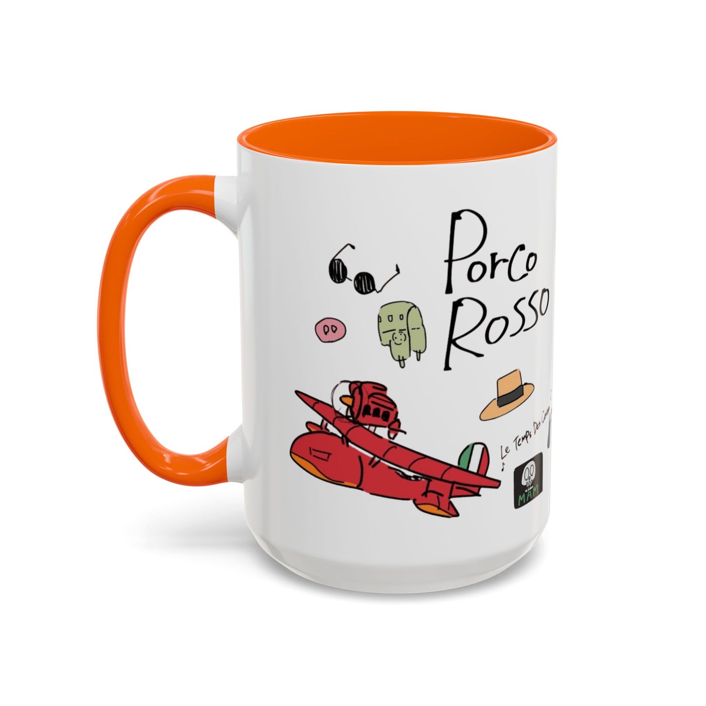 Porco Rosso Tribute Accent Mug – Studio Ghibli Anime Coffee Cup – 11oz & 15oz Ceramic Gift