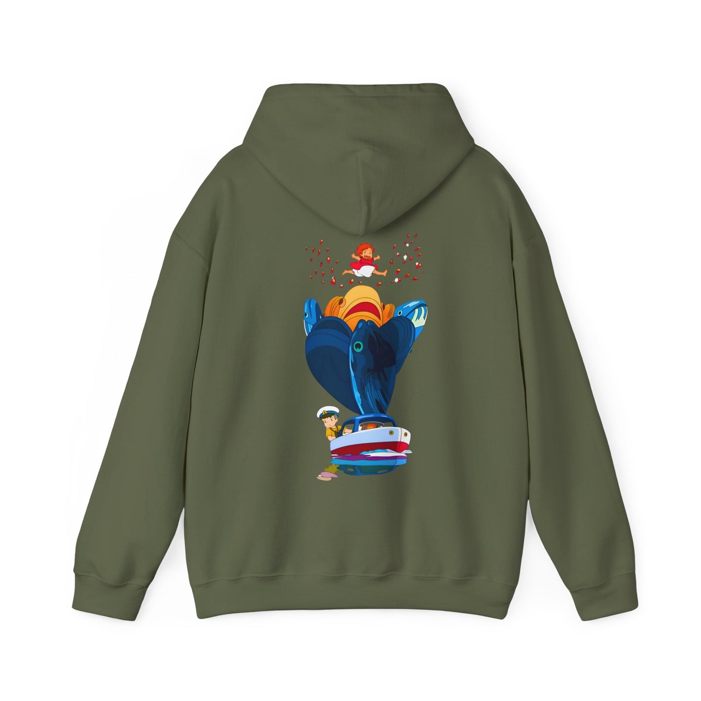 Ponyo and Sosuke Sea Dreams Back Print Hoodie – 100% Cotton Studio Ghibli Ocean Anime Apparel