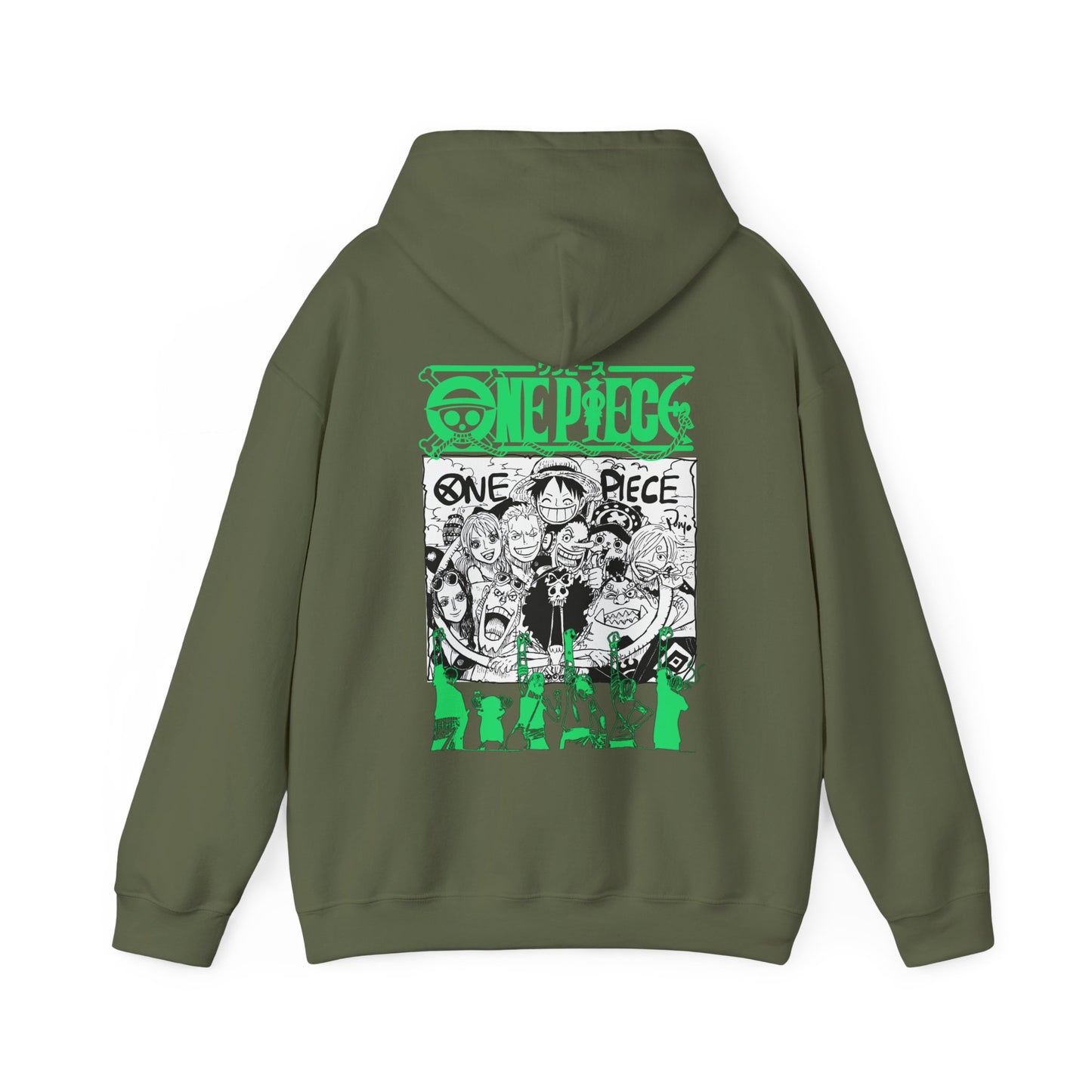One Piece Characters Back Print Hoodie – 100% Cotton Anime Streetwear