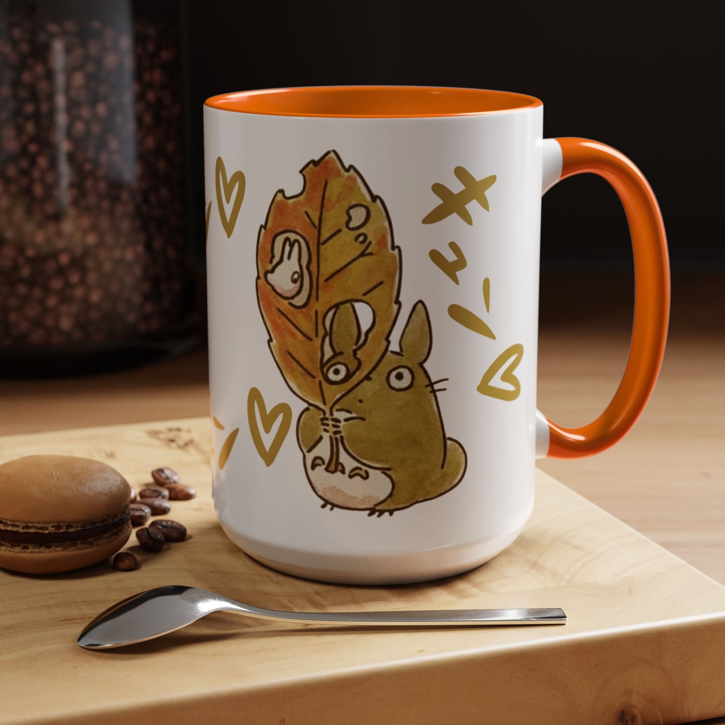 Cute Totoro Accent Mug – Studio Ghibli Color Handle Cup 11oz & 15oz – Kawaii Anime Coffee Mug Gift