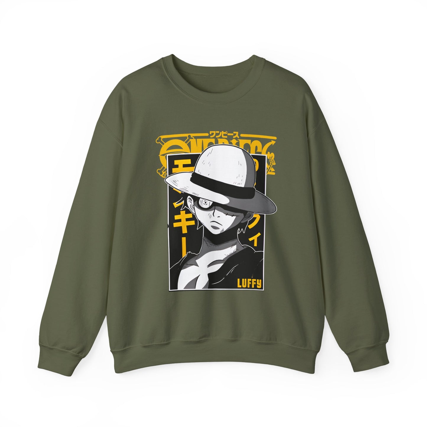 Luffy One Piece Sweatshirt – 100% Cotton Anime Pullover for Straw Hat Fans