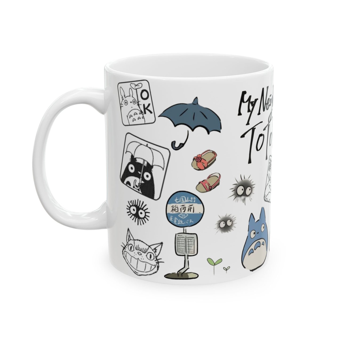 My Neighbor Totoro Collage Mug – Studio Ghibli Coffee Cup 11oz & 15oz – Cute Anime Gift for Totoro Fans