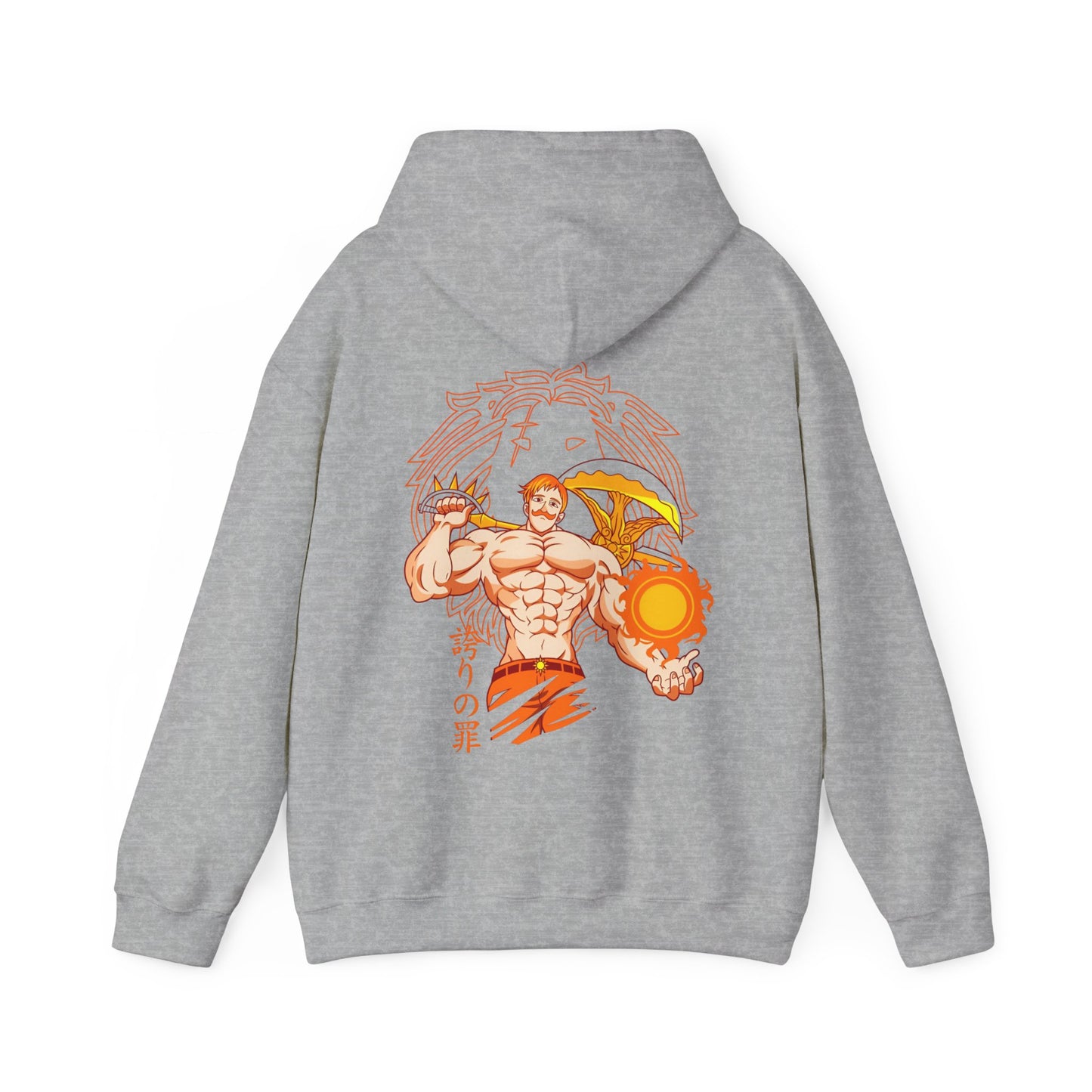 Escanor Seven Deadly Sins Back Print Hoodie – 100% Cotton Anime Hoodie for Lion’s Sin of Pride Fans