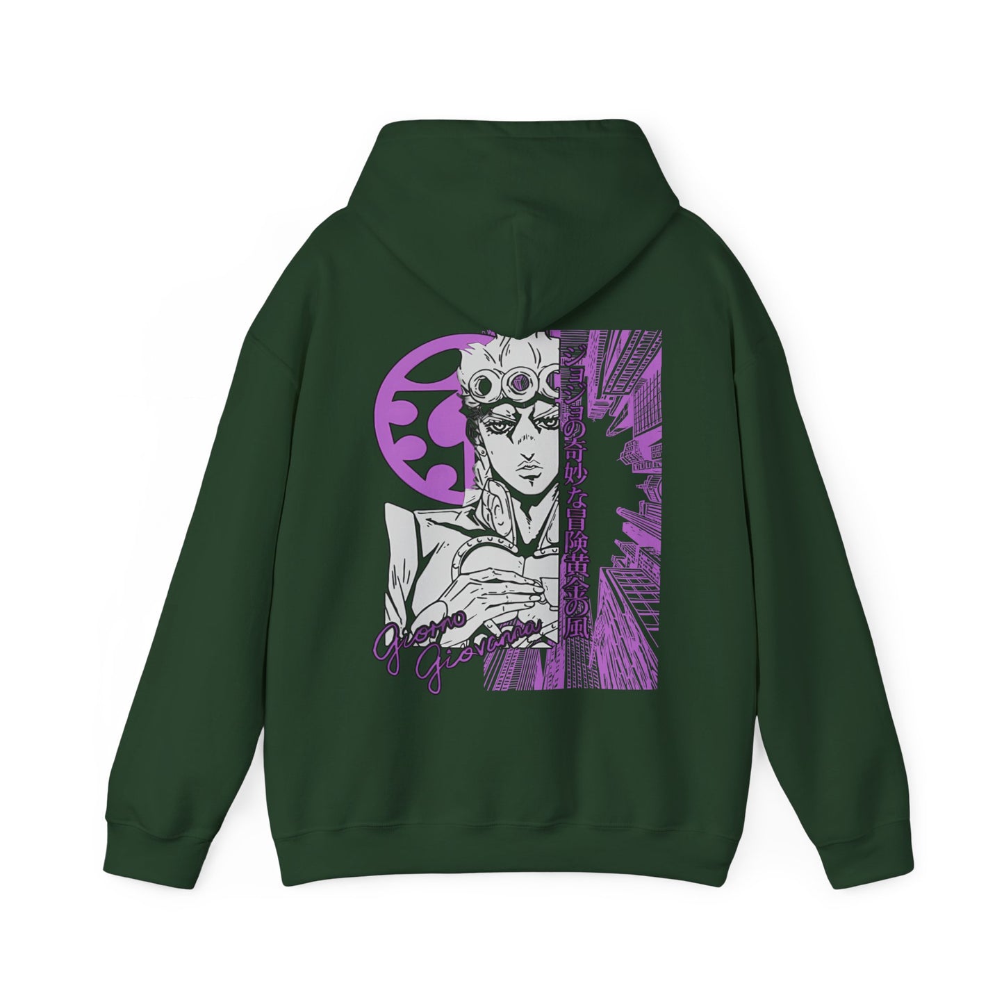 Giorno Giovanna Back Print Hoodie – 100% Cotton JoJo’s Bizarre Adventure Anime Sweatshirt