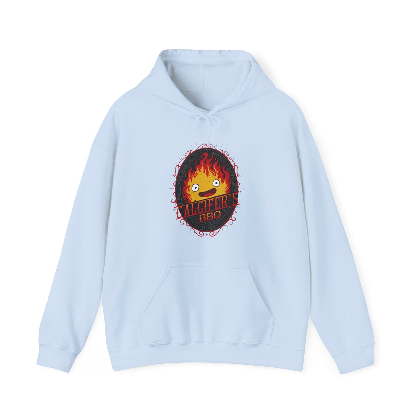 Calcifer BBQ Demon Flame Hoodie – 100% Cotton Studio Ghibli Funny Anime Hoodie
