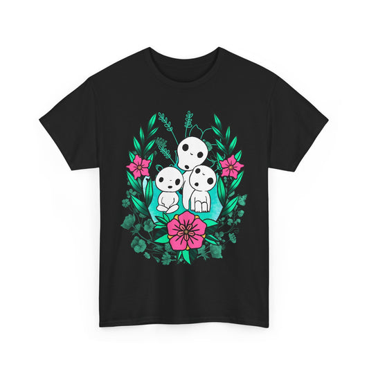 Kodama Flowers Art T-Shirt | 100% Cotton Studio Ghibli Anime Tee