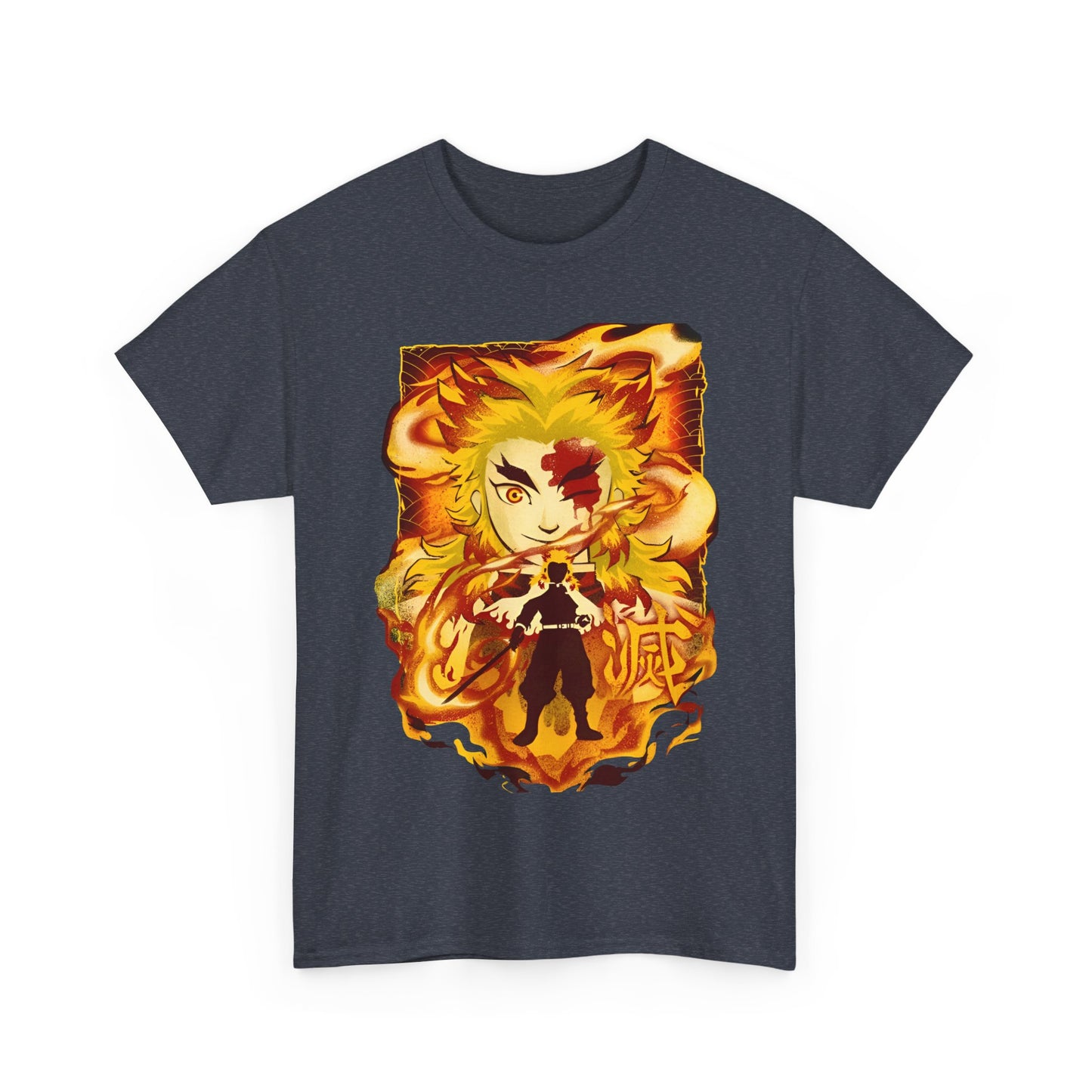 Kyojuro Rengoku Demon Slayer T-Shirt – 100% Cotton Anime Tee for Flame Hashira Fans