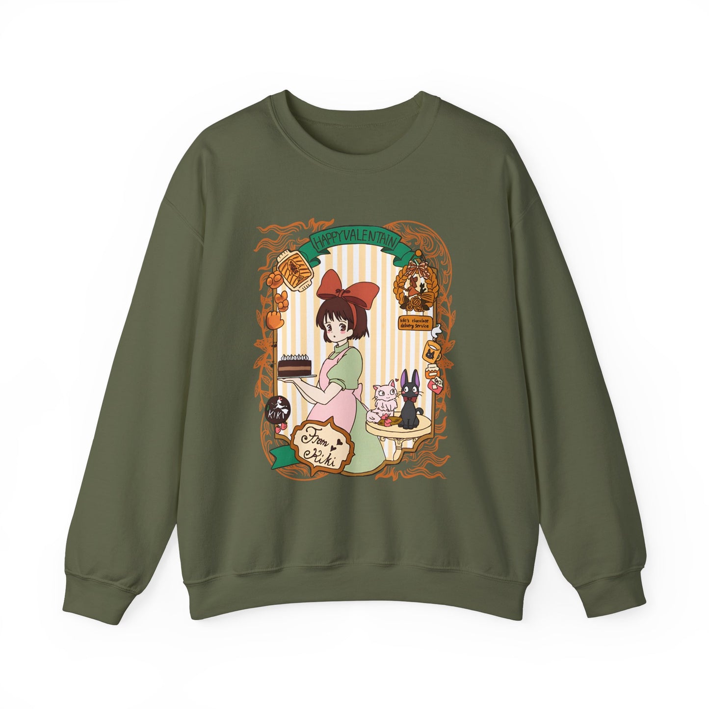 Kiki Happy Studio Ghibli Sweatshirt – 100% Cotton Kiki’s Delivery Service Pullover for Anime Fans