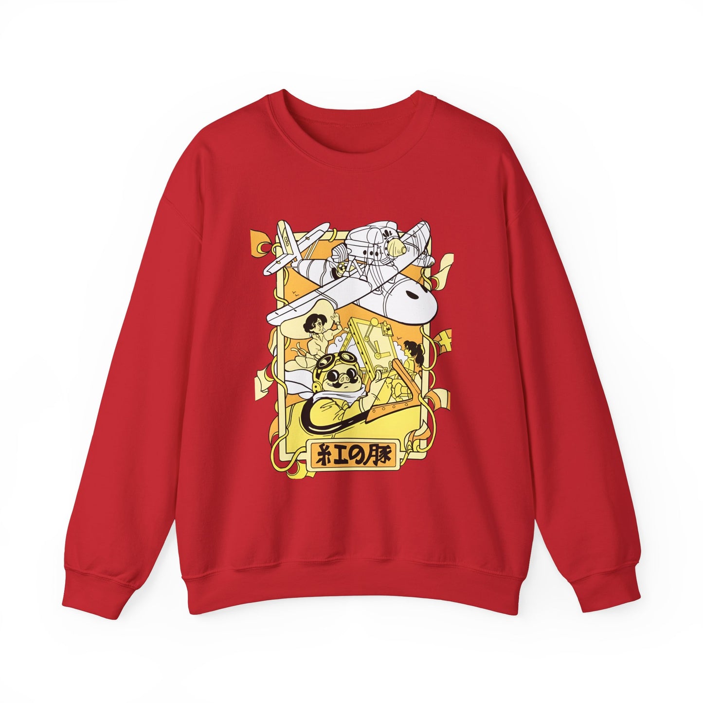 Porco Rosso Sweatshirt – 100% Cotton Studio Ghibli Vintage Anime Pullover
