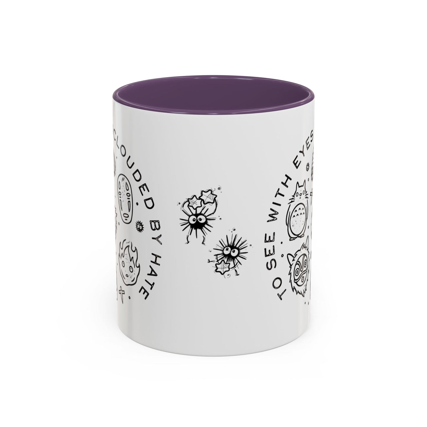 Universe Ghibli Accent Mug – Color Handle Anime Coffee Cup – 11oz & 15oz Studio Ghibli Ceramic Mug Gift