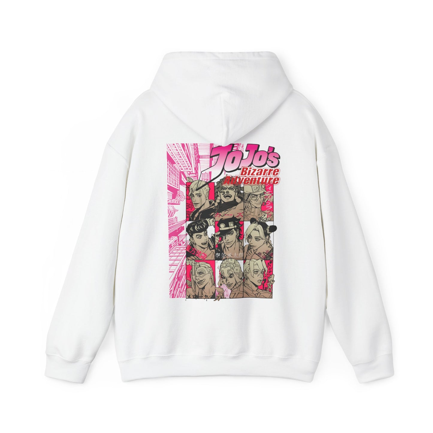 JoJo’s Bizarre Adventure Back Print Hoodie – 100% Cotton Anime Pullover with Stand & Joestar Back Design – Otaku Streetwear