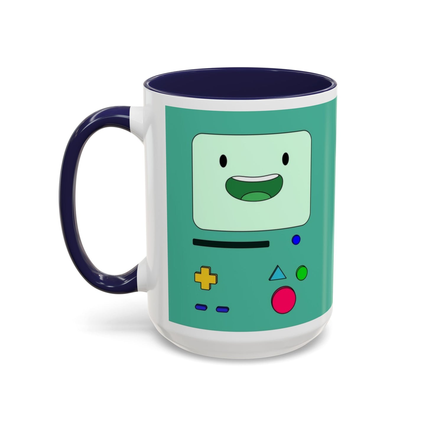 BMO Adventure Time Accent Handle Mug – Colorful Beemo Cup – 11oz & 15oz Ceramic Gift for Cartoon Fans