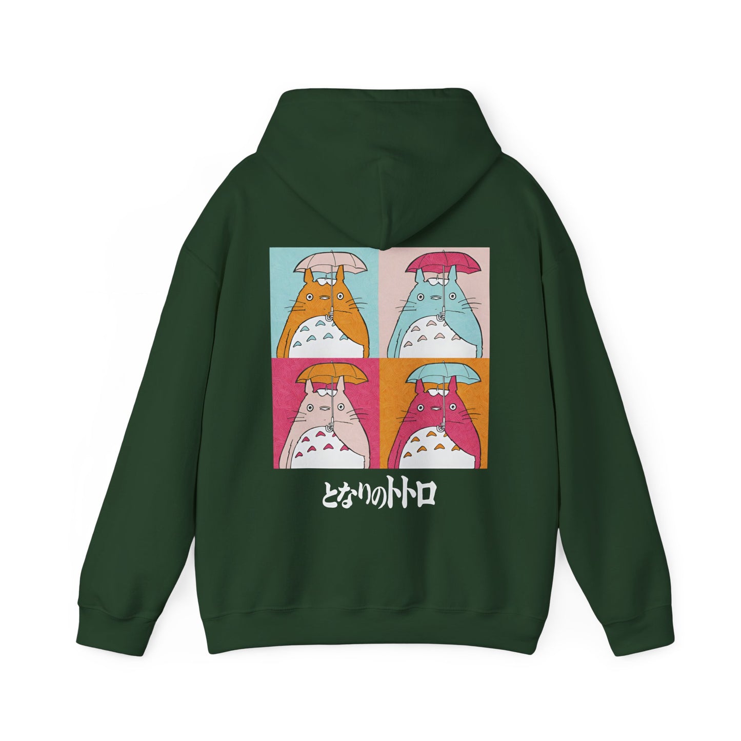 Totoro Aesthetic Art Collage Back Print Hoodie – 100% Cotton Studio Ghibli Inspired Hoodie