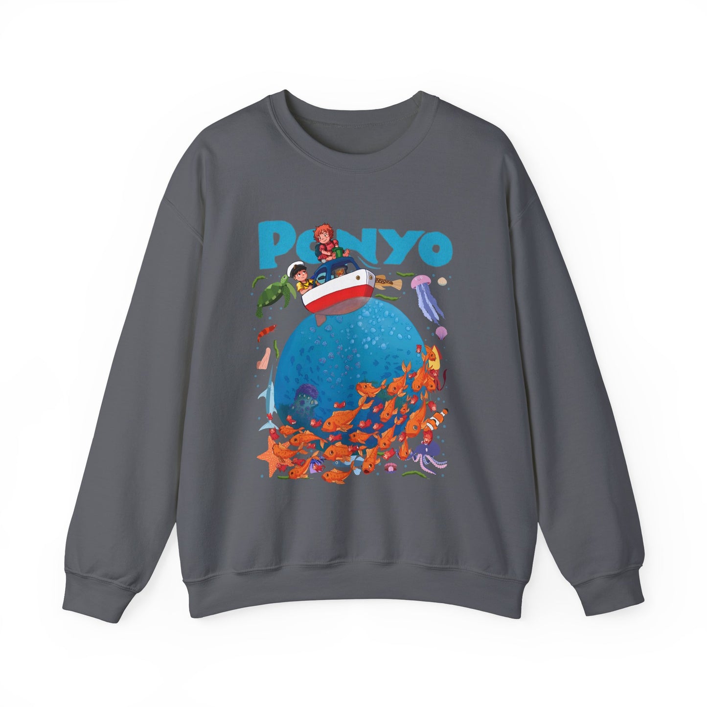 Ponyo and Sosuke Boat Adventure Sweatshirt – 100% Cotton Studio Ghibli Inspired Pullover