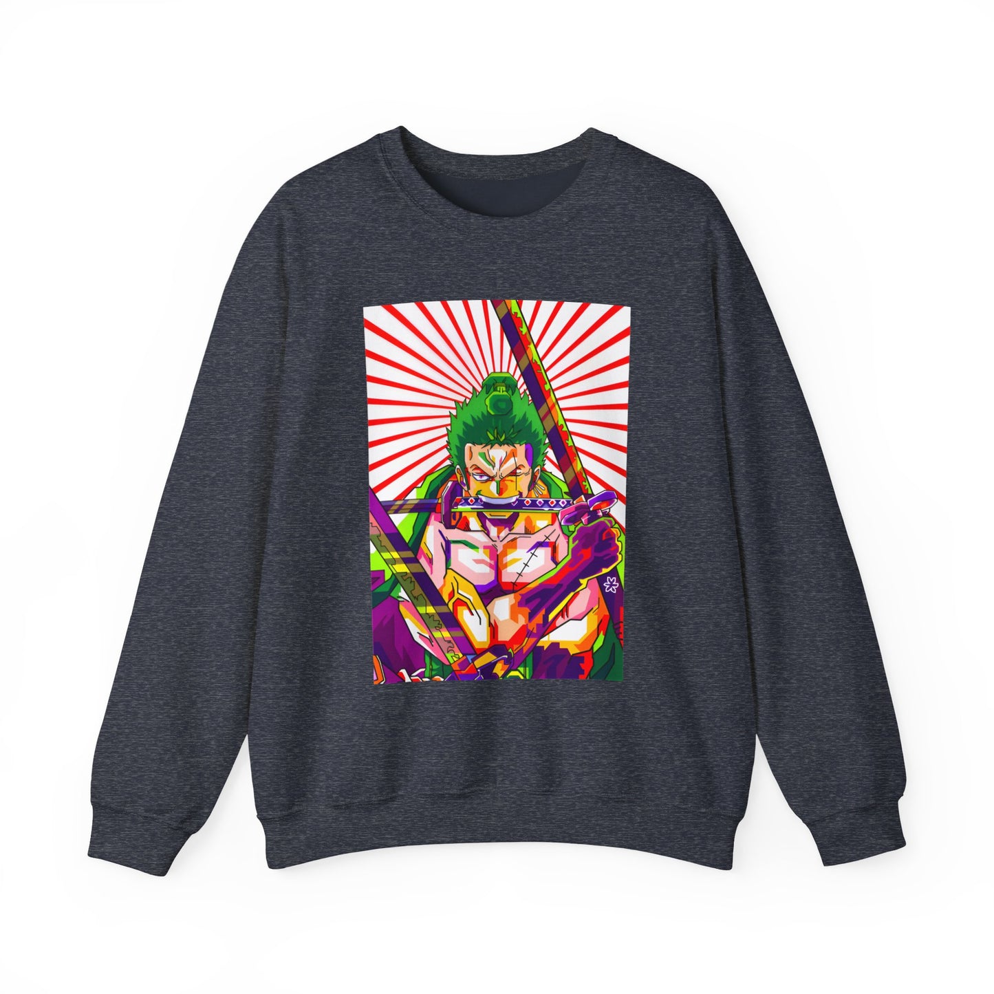 One Piece Zoro Style Sweatshirt – 100% Cotton Anime Pullover for Swordsman Fans