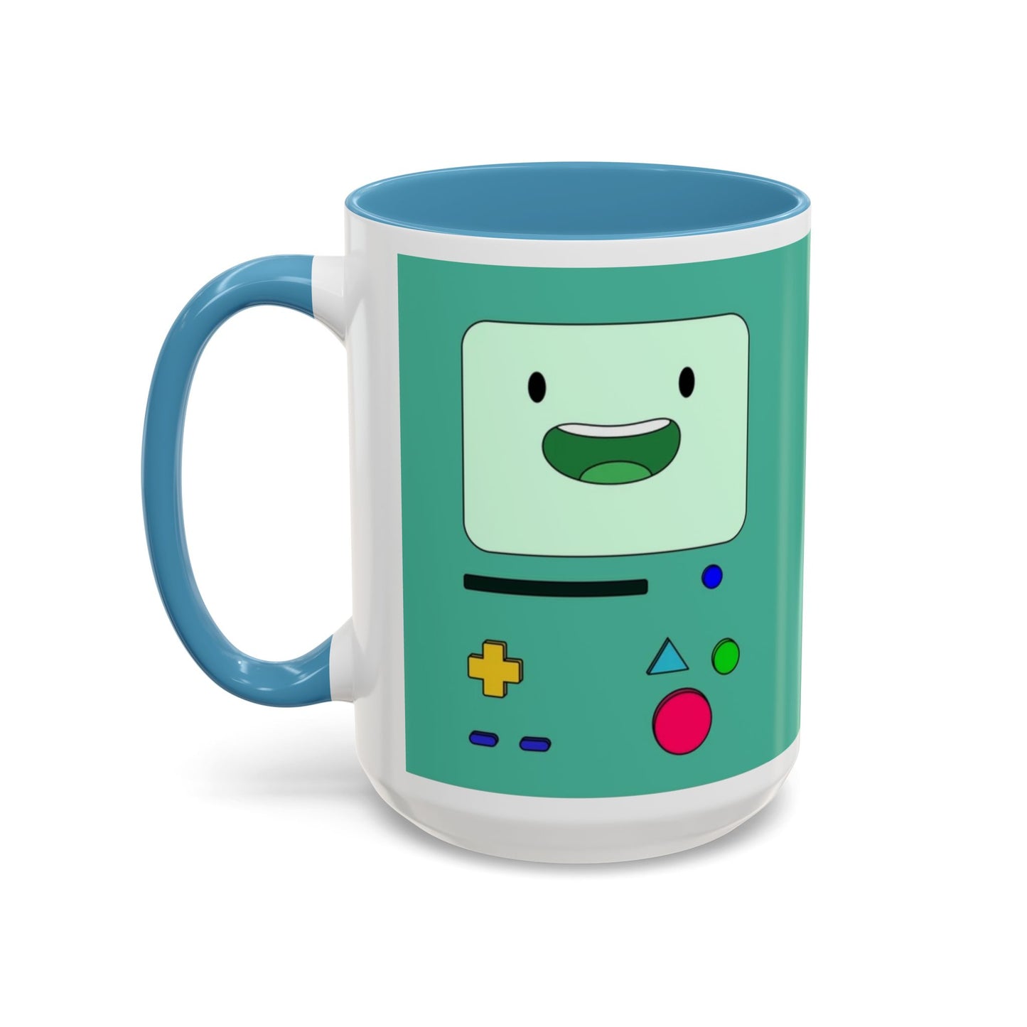BMO Adventure Time Accent Handle Mug – Colorful Beemo Cup – 11oz & 15oz Ceramic Gift for Cartoon Fans