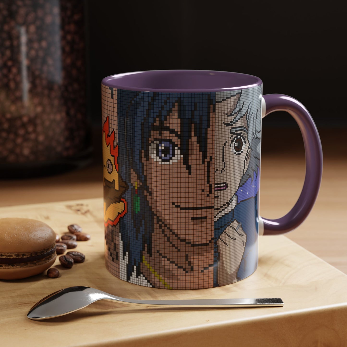 Howl's Moving Castle Pixel Accent Mug – Retro Anime Color Handle Cup 11oz & 15oz – Studio Ghibli Coffee Gift