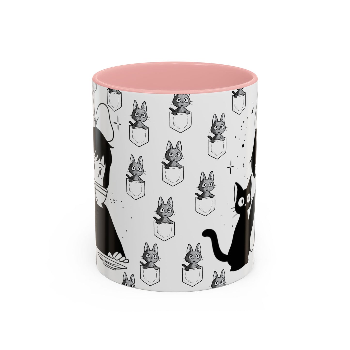 Kiki's Delivery Service Coffee Mug – Studio Ghibli Accent Handle Cup – 11oz & 15oz Anime Gift