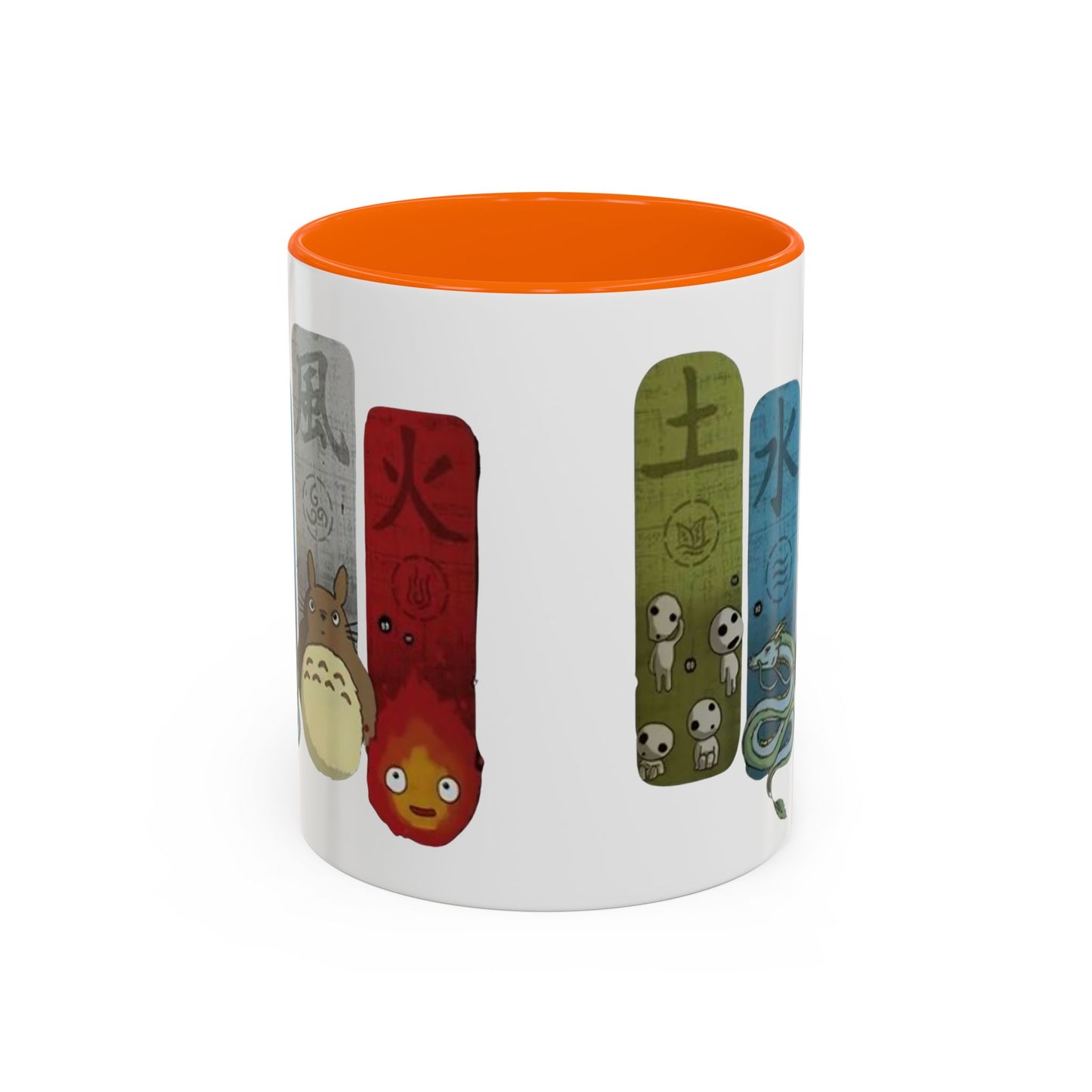 Studio Ghibli Figures Accent Mug – 11oz & 15oz Color Handle Anime Cup – Ghibli Character Coffee Mug for Fans