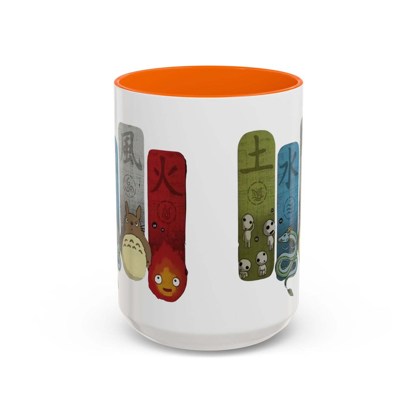 Studio Ghibli Figures Accent Mug – 11oz & 15oz Color Handle Anime Cup – Ghibli Character Coffee Mug for Fans