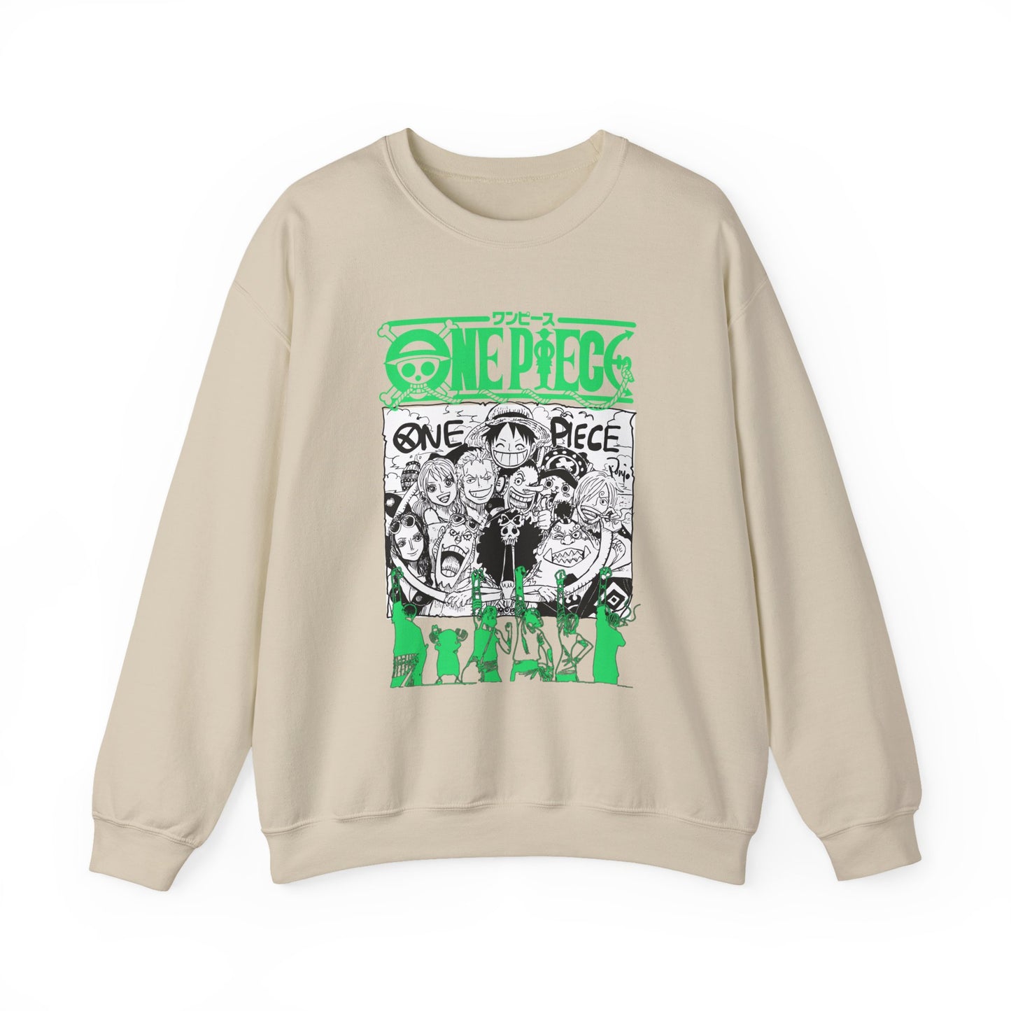 One Piece Characters Sweatshirt – 100% Cotton Anime Crew Pullover for True Fans