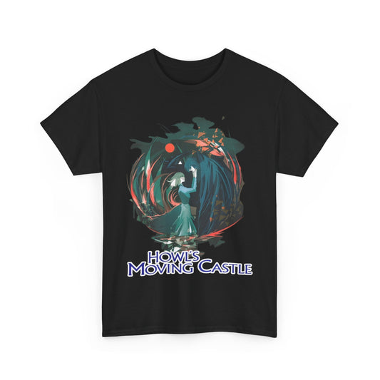 Howl's Moving Castle Mural T-Shirt 100% Cotton Studio Ghibli Anime Tee