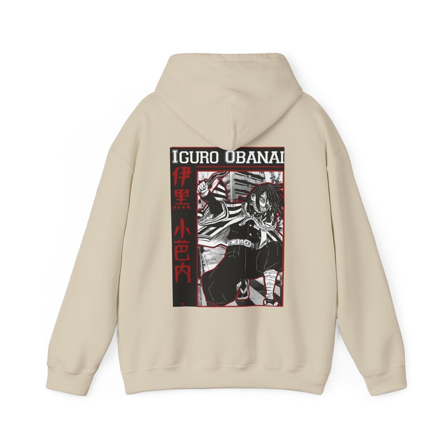 Iguro Obanai Back Print Hoodie – 100% Cotton Demon Slayer Hoodie Featuring the Serpent Hashira