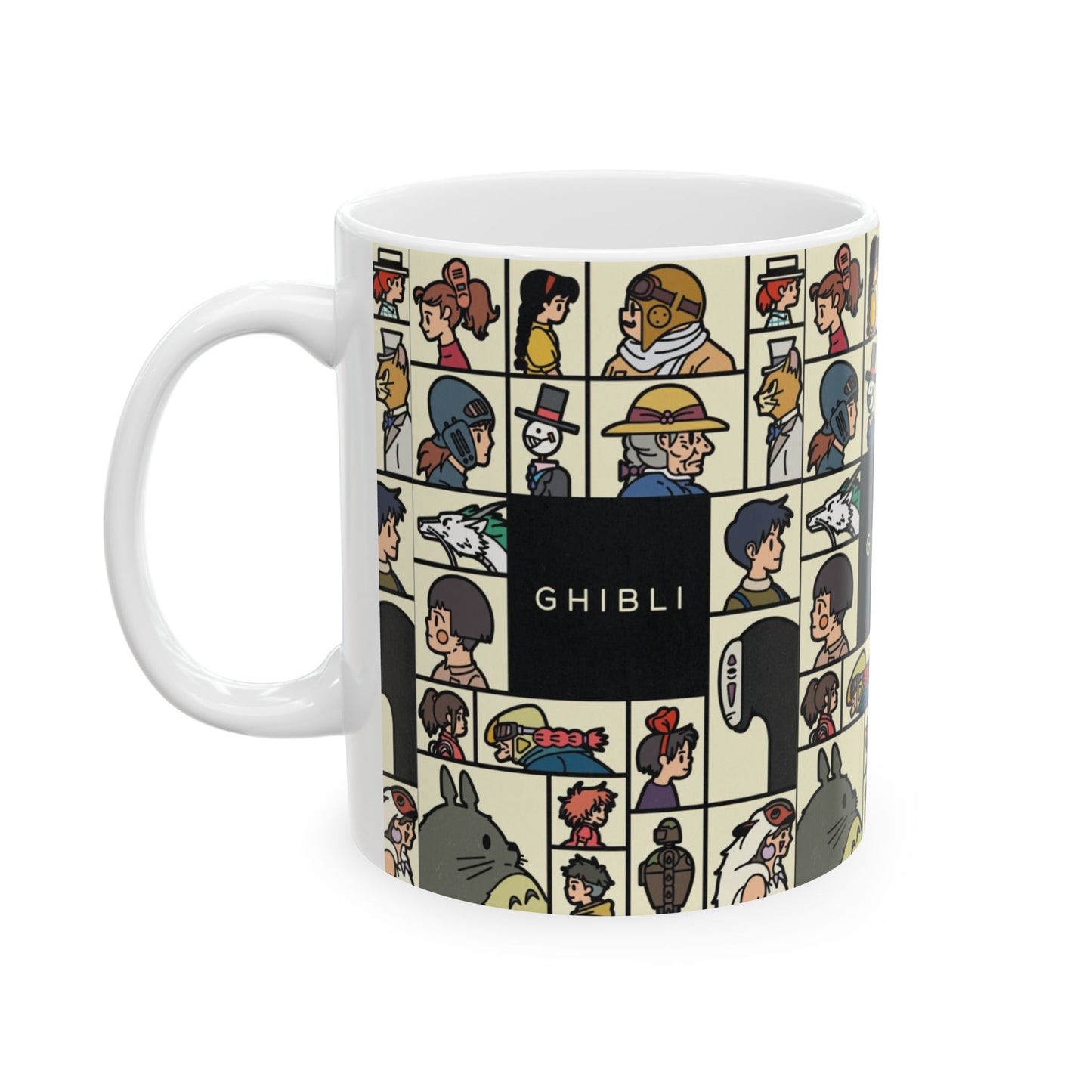 Studio Ghibli Characters Sketch Mug – 11oz & 15oz Ceramic Anime Coffee Cup