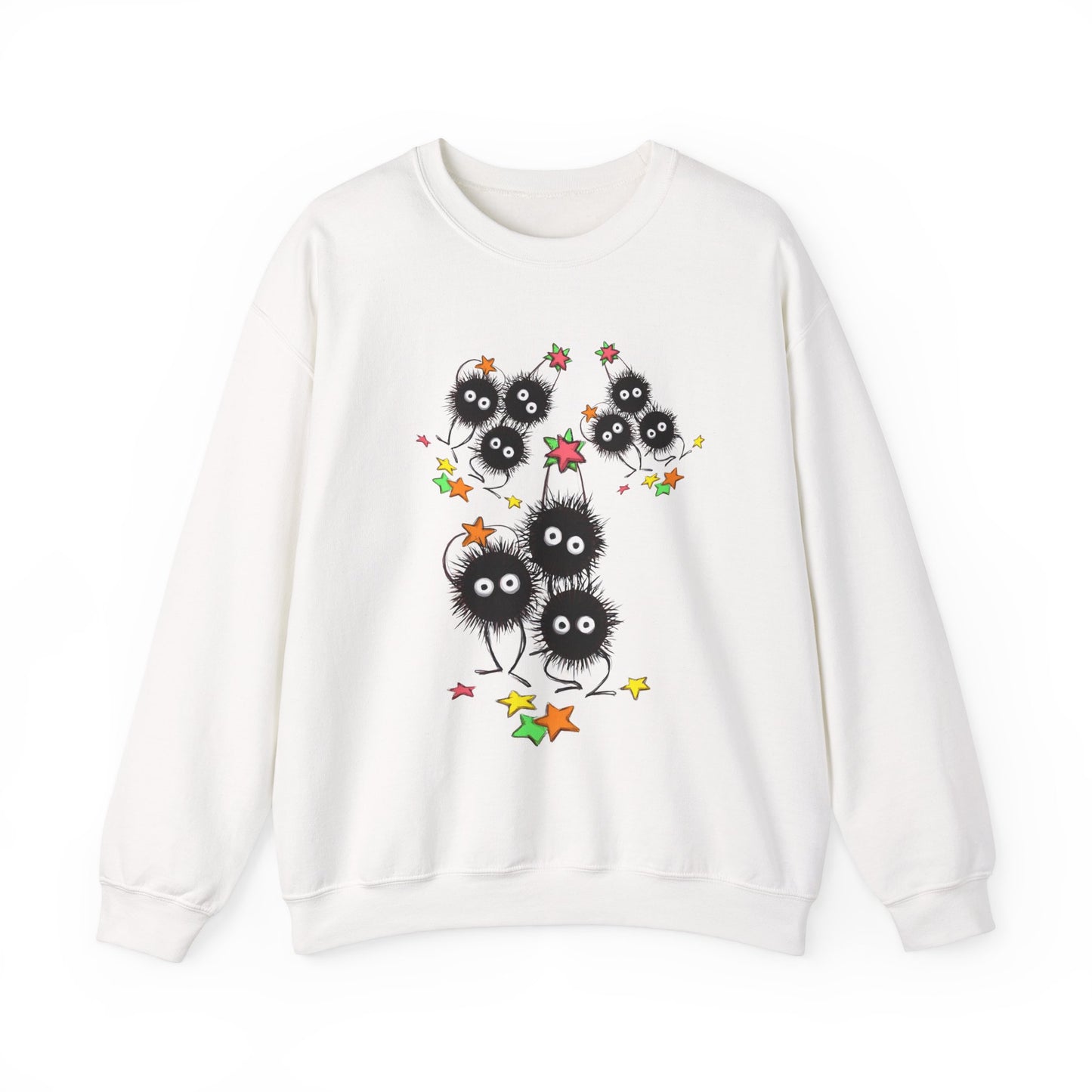 Soot Sprites Fantasy Sweatshirt – 100% Cotton Cozy Anime Pullover for Studio Ghibli Fans