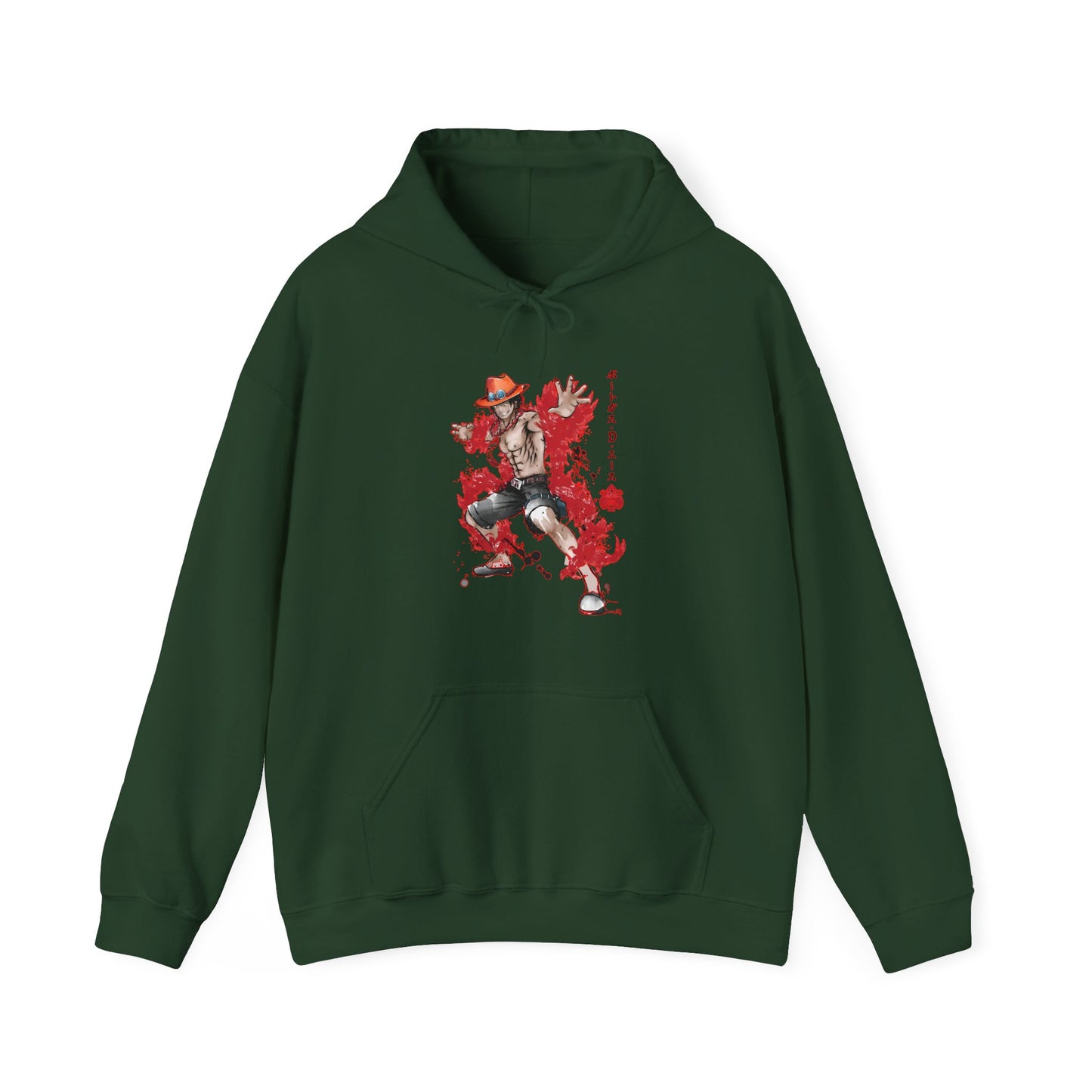 Portgas D. Ace Hoodie – 100% Cotton One Piece Anime Pullover for Fire Fist Fans