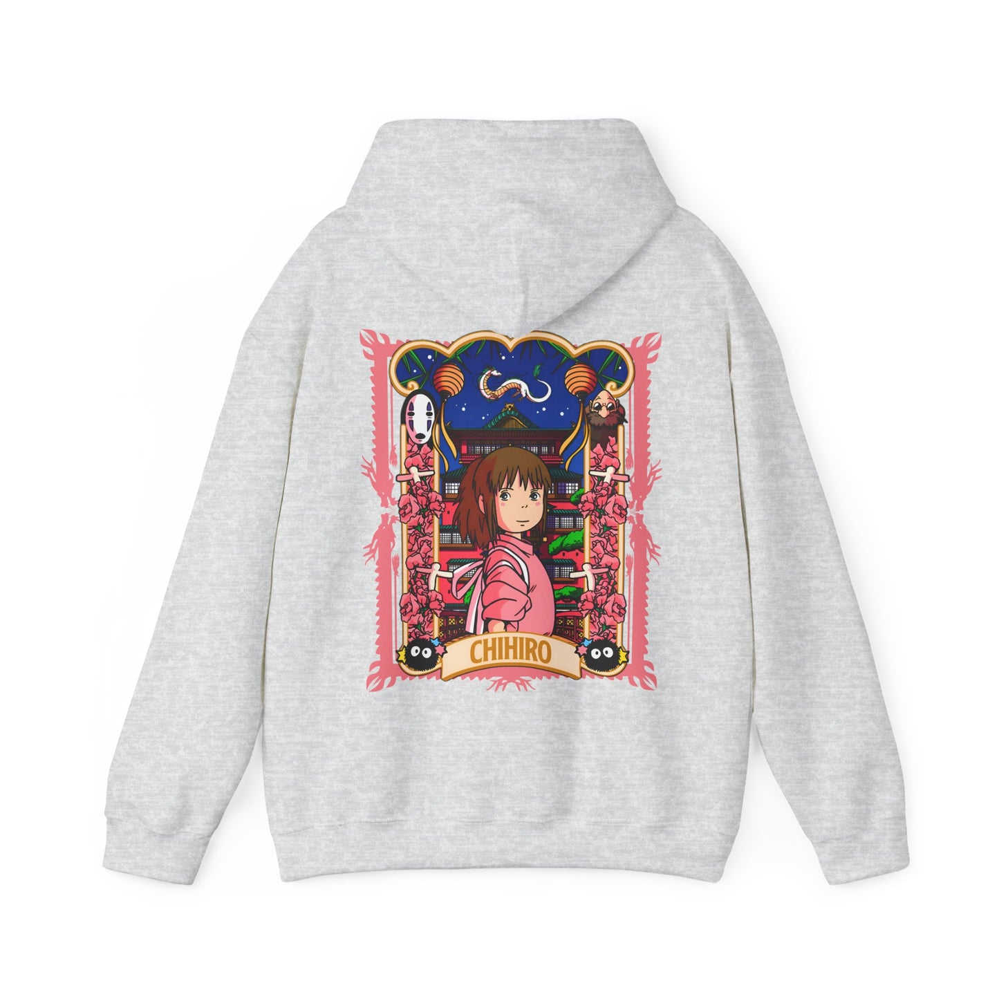 Spirited Away Chihiro Back Print Hoodie – 100% Cotton Studio Ghibli Hoodie for Anime Fans
