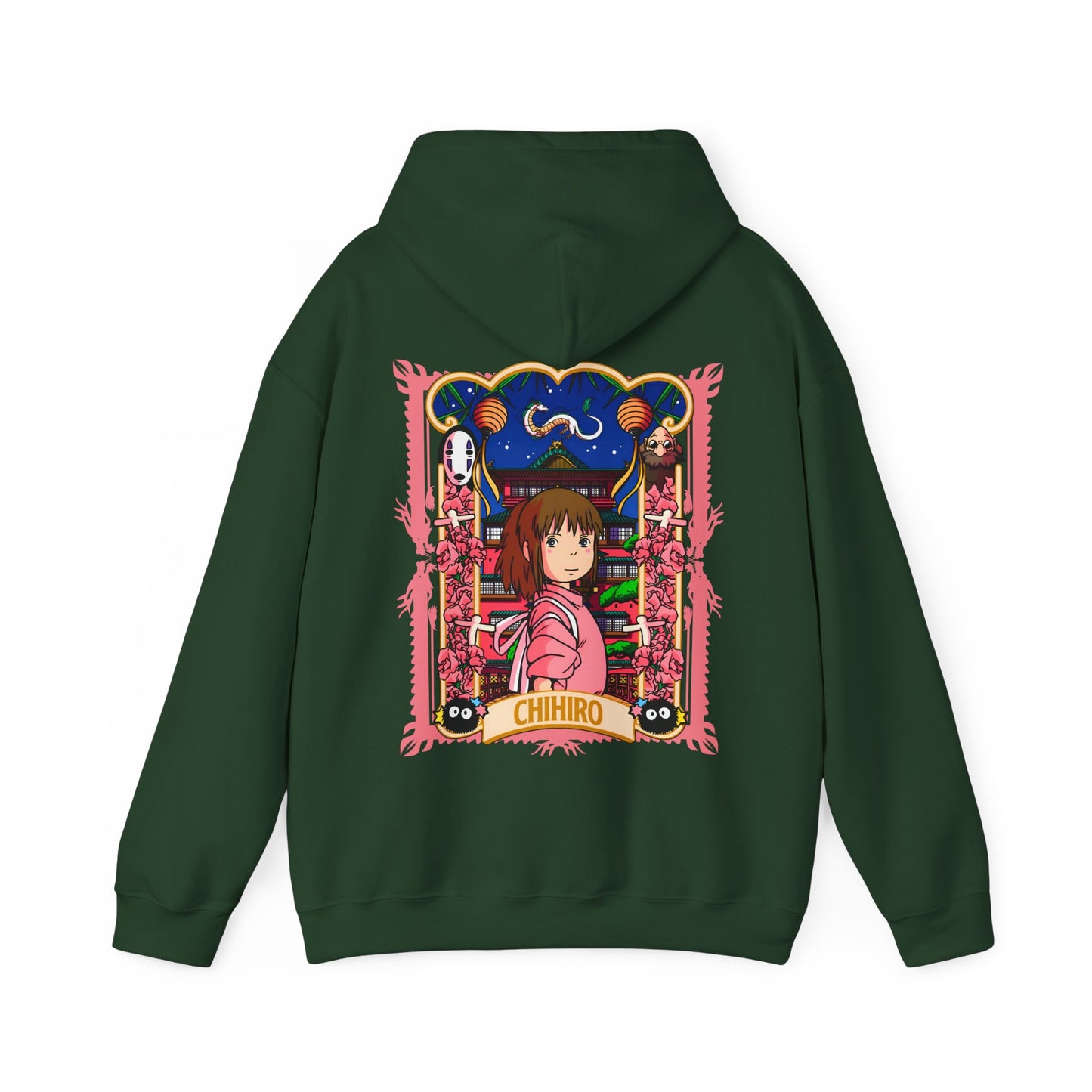 Spirited Away Chihiro Back Print Hoodie – 100% Cotton Studio Ghibli Hoodie for Anime Fans