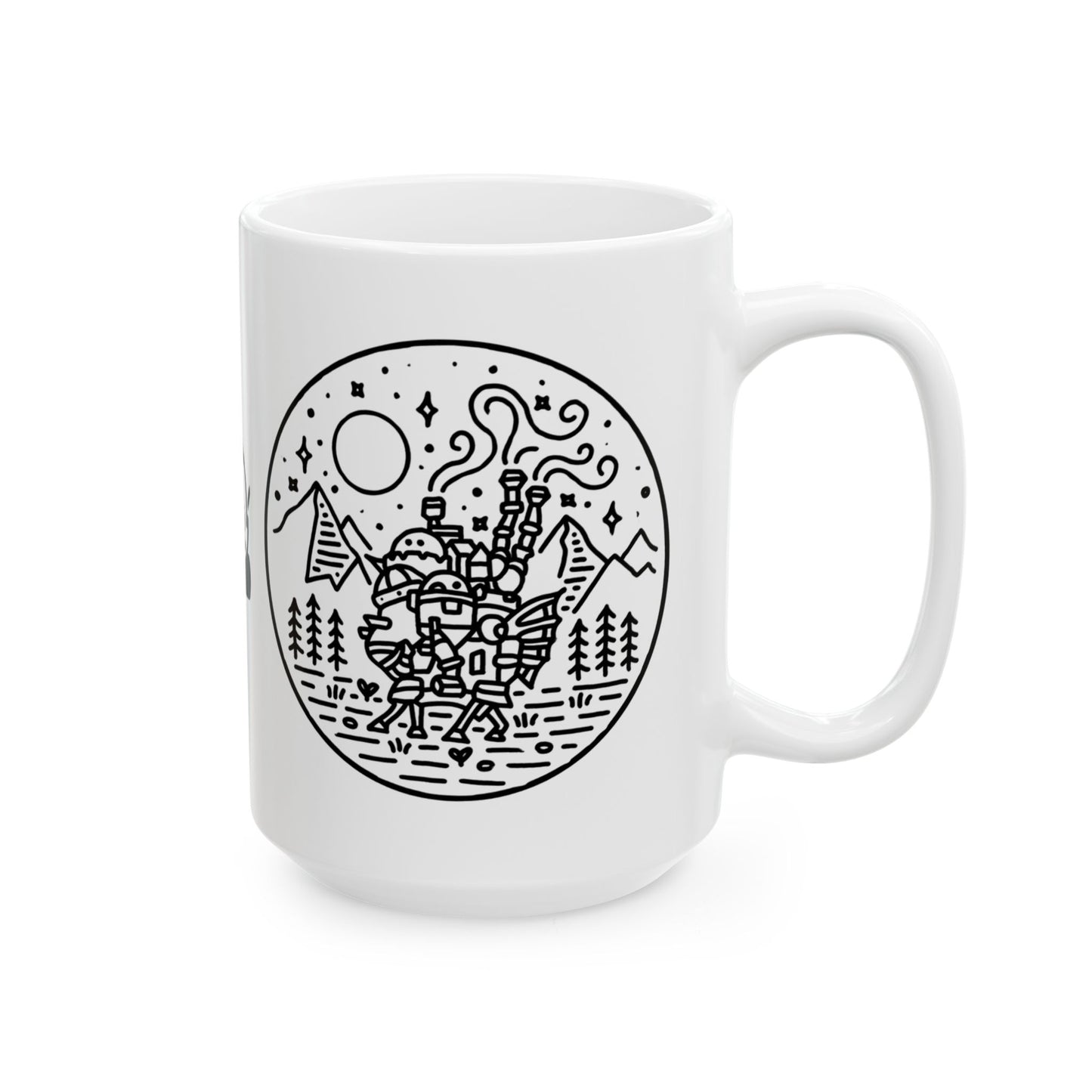 Calcifer Demon Fire Mug – Howl’s Moving Castle Anime Cup – 11oz & 15oz Ceramic Ghibli Gift