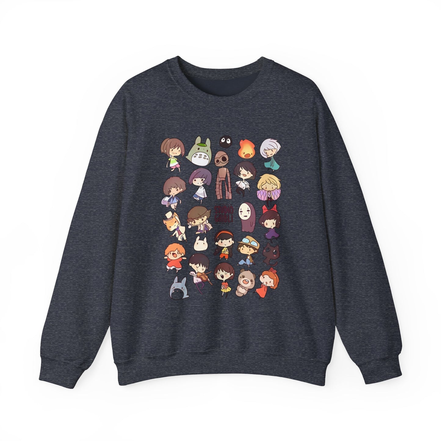 Chibi Studio Ghibli Characters Sweatshirt – 100% Cotton Cozy Anime Pullover for Ghibli Lovers