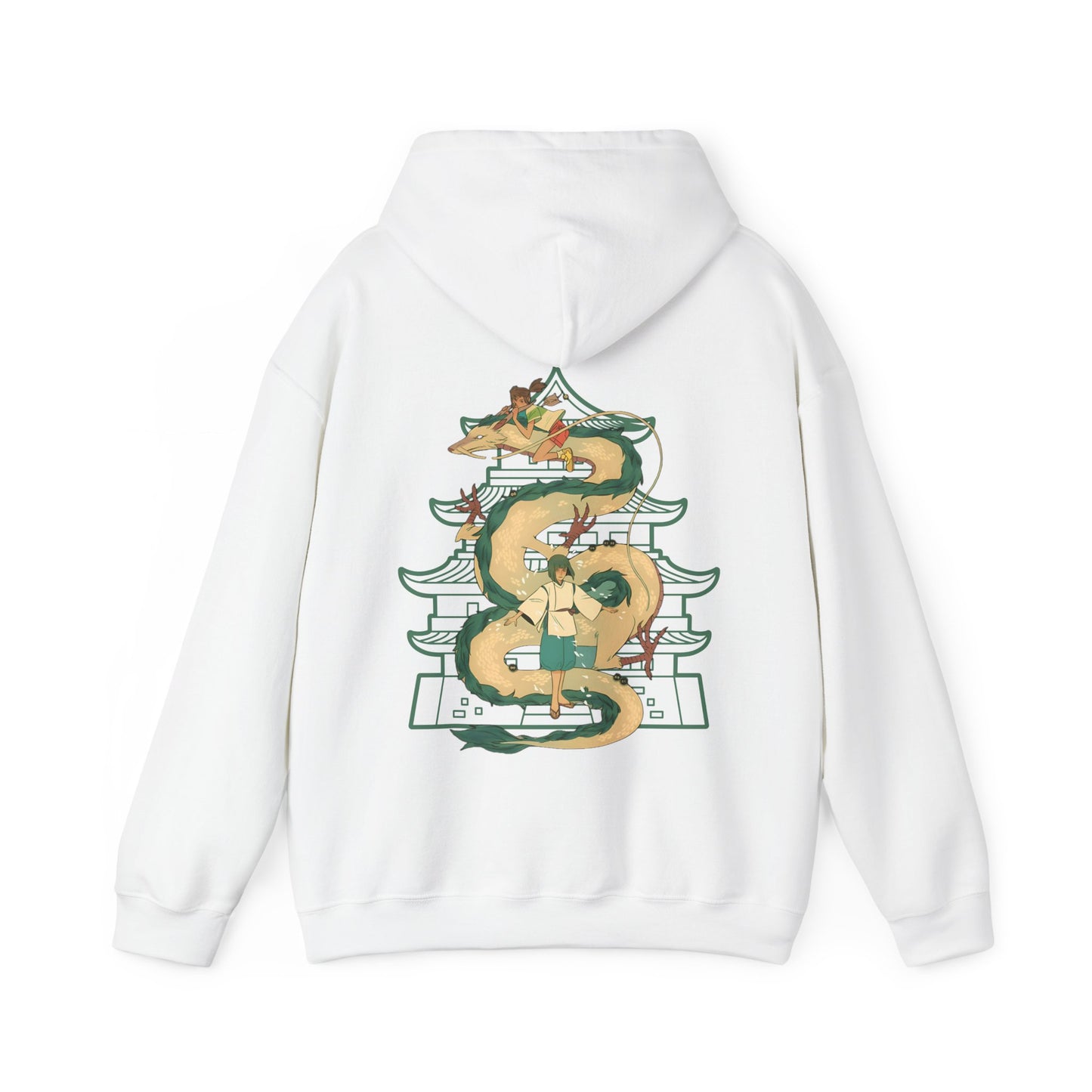 Haku Spirited Away Back Print Hoodie – 100% Cotton Studio Ghibli Anime Sweatshirt