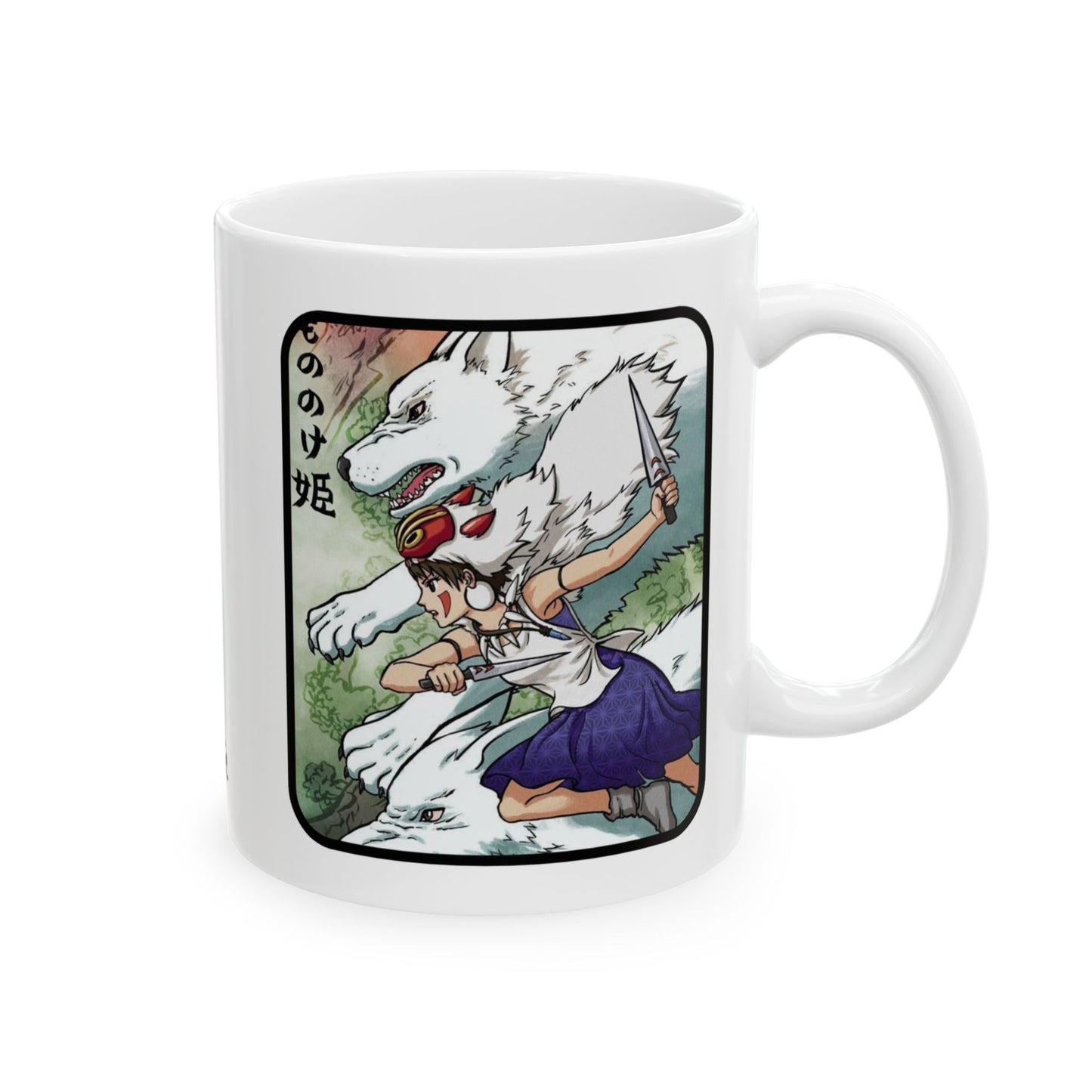 Princess Mononoke Collage Mug – Studio Ghibli Coffee Cup 11oz & 15oz – Epic Anime Gift Featuring San, Ashitaka & Forest Spirits