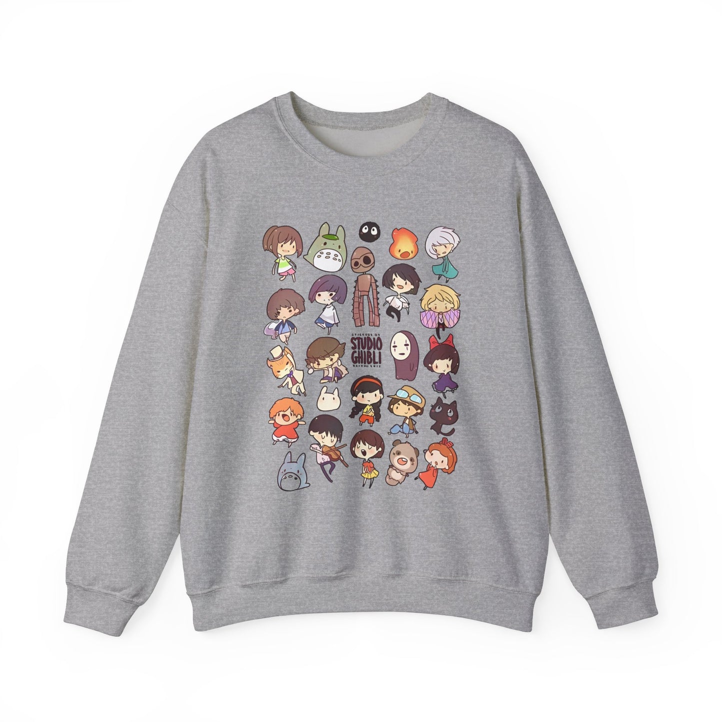 Chibi Studio Ghibli Characters Sweatshirt – 100% Cotton Cozy Anime Pullover for Ghibli Lovers