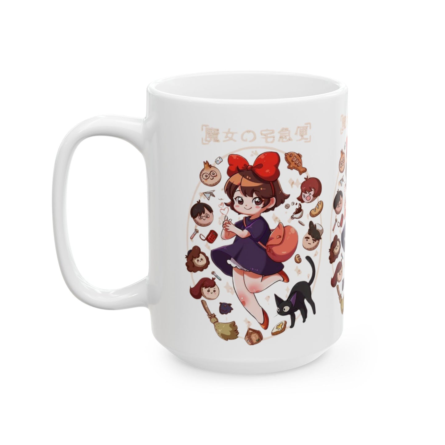 Kiki’s Delivery Service Stained Glass Mug – Ghibli Inspired Coffee Cup 11oz & 15oz – Magical Anime Gift