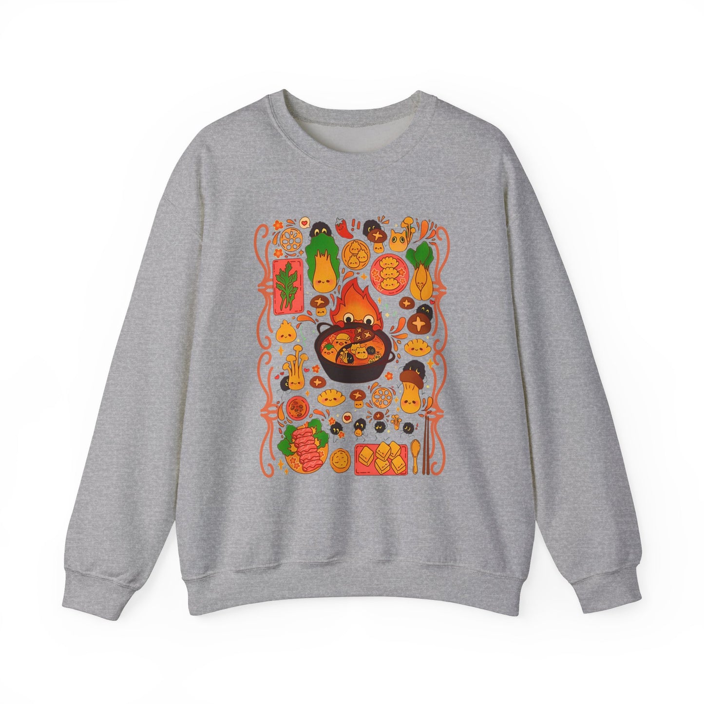 Calcifer Breakfast Sweatshirt – 100% Cotton Studio Ghibli Pullover from Howl’s Moving Castle