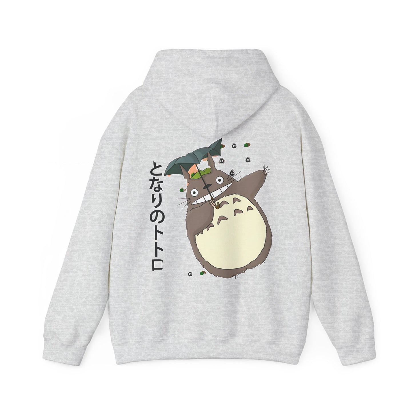 Totoro Funny Face Hoodie with Back Print – 100% Cotton Studio Ghibli Hoodie for Anime Fans