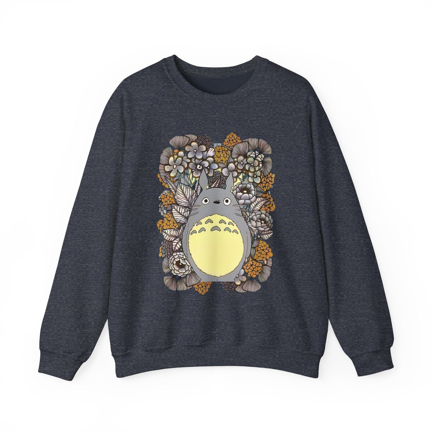 Totoro Plants Sweatshirt – 100% Cotton Studio Ghibli Pullover with Totoro and Nature Design