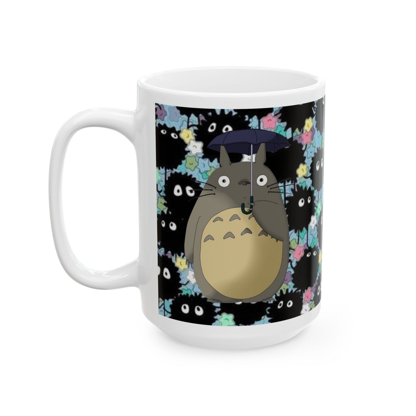 Totoro and Soot Sprites Mug – Studio Ghibli Ceramic Cup – 11oz & 15oz Coffee Mug Gift for Anime Fans