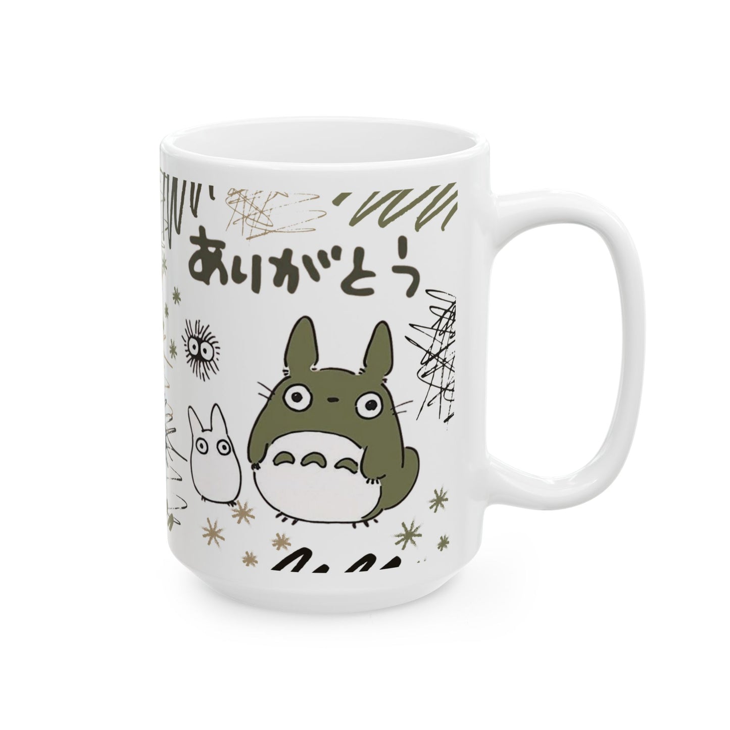 Totoro Sketch Mug – Studio Ghibli Inspired Coffee Cup – 11oz & 15oz Cute Anime Mug for Fans and Collectors