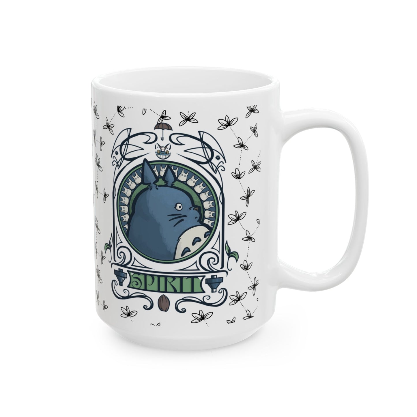 Totoro Spirited Ghibli Mug – 11oz & 15oz Ceramic Cup – Studio Ghibli Anime Coffee Gift