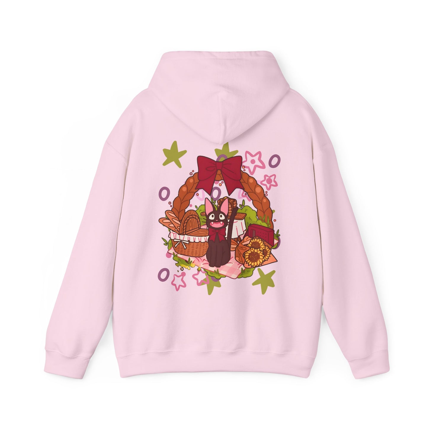 Jiji Cat Gift Back Print Hoodie – 100% Cotton Studio Ghibli Inspired Anime Hoodie