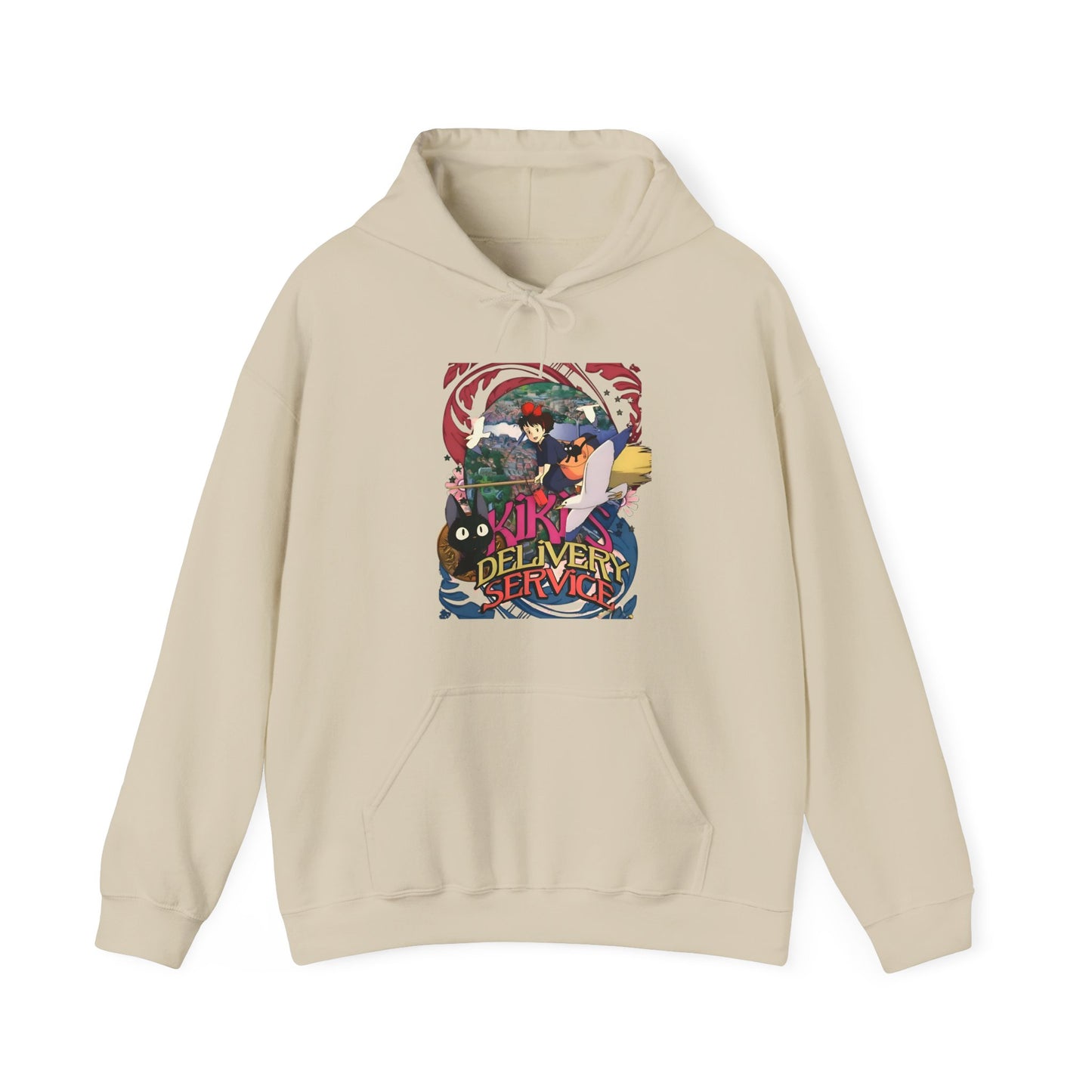 Kiki's Delivery Service Art Hoodie – 100% Cotton Studio Ghibli Anime Pullover for Fans