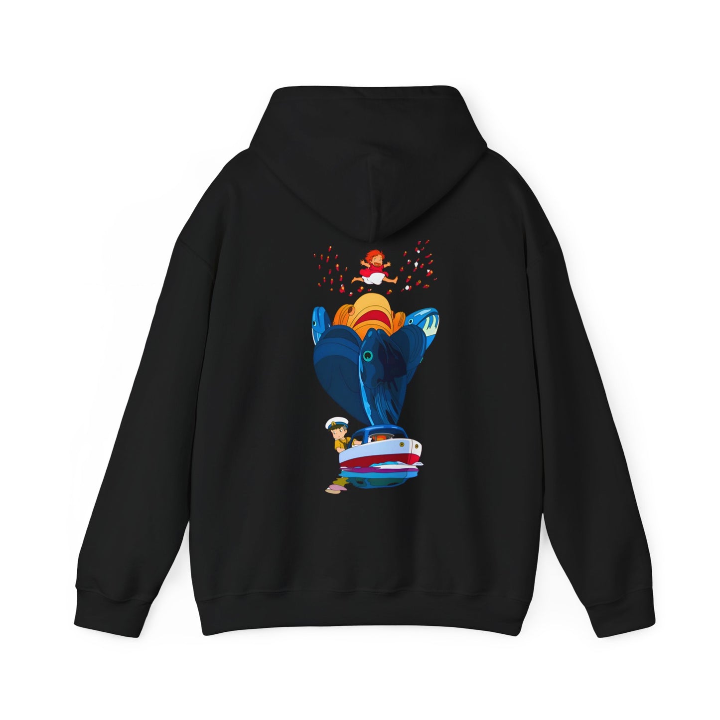 Ponyo and Sosuke Sea Dreams Back Print Hoodie – 100% Cotton Studio Ghibli Ocean Anime Apparel