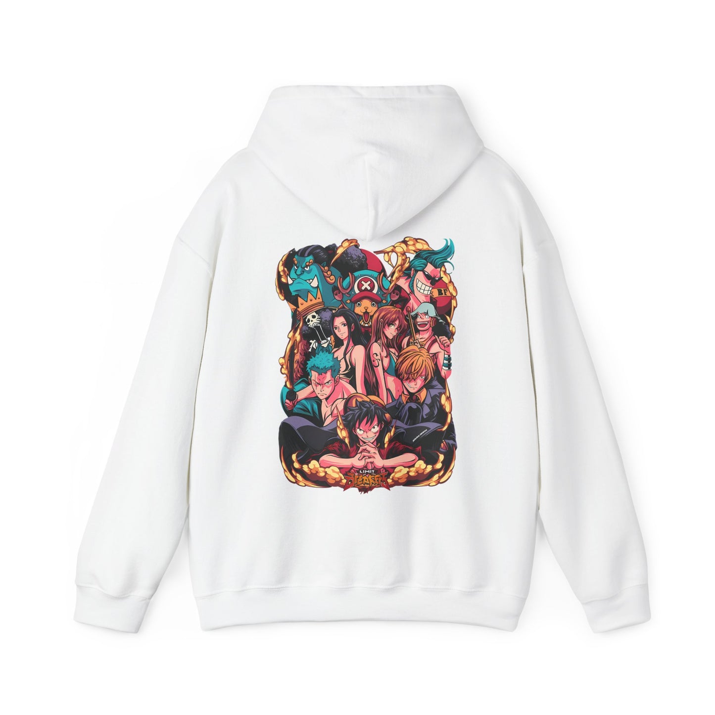 One Piece Characters Back Print Hoodie – 100% Cotton Anime Hoodie Featuring Straw Hat Crew