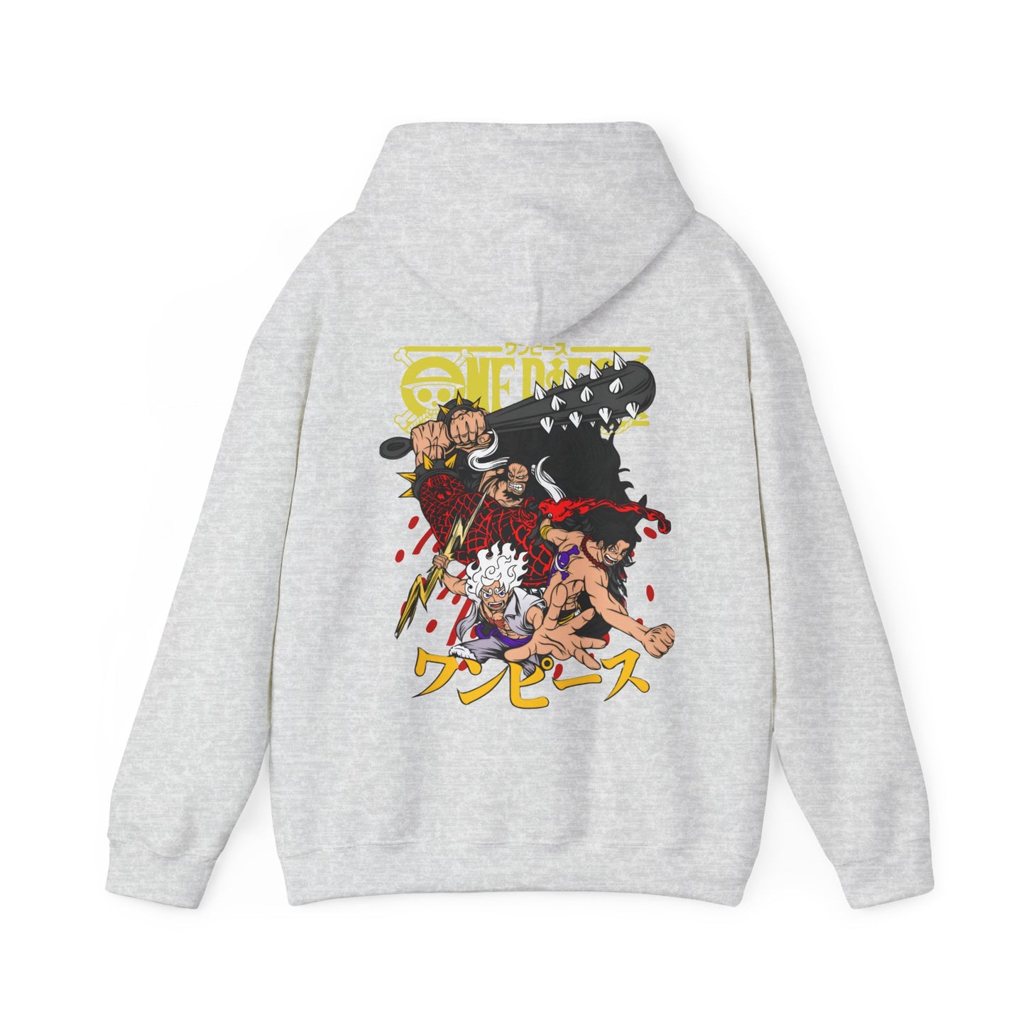 Kaido, Luffy & Ace Back Print Hoodie – 100% Cotton One Piece Anime Sweatshirt